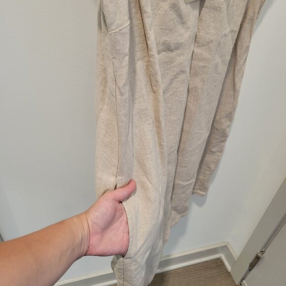 Cream V Neck Cover Up Linen Dress - Tommy Bahama - NWT! - Size: Medium - Picture 3 of 4